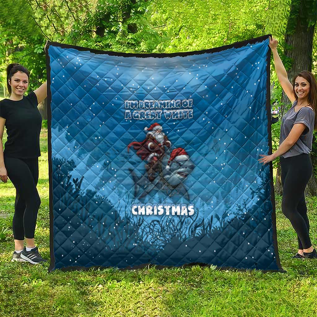 Merry Sharkmas Quilt I Am Dreaming Of A Great White Christmas DT05