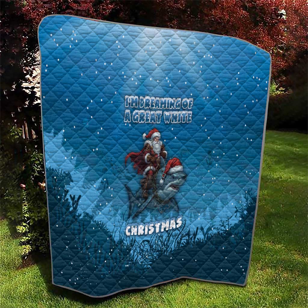 Merry Sharkmas Quilt I Am Dreaming Of A Great White Christmas DT05