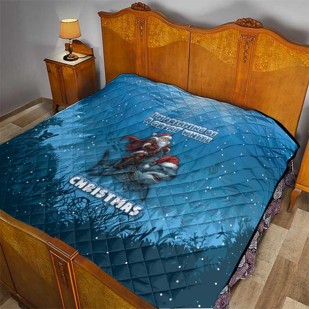Merry Sharkmas Quilt I Am Dreaming Of A Great White Christmas DT05