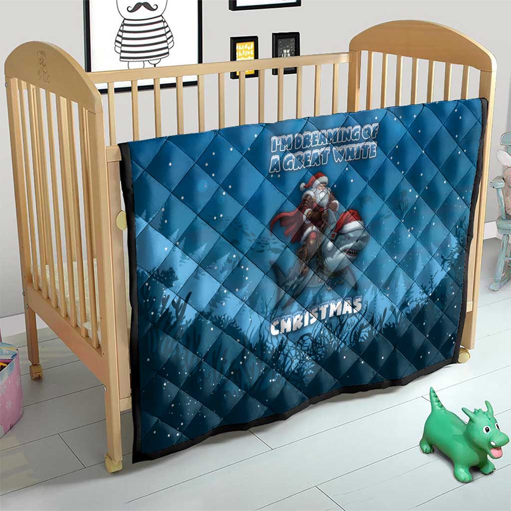 Merry Sharkmas Quilt I Am Dreaming Of A Great White Christmas DT05