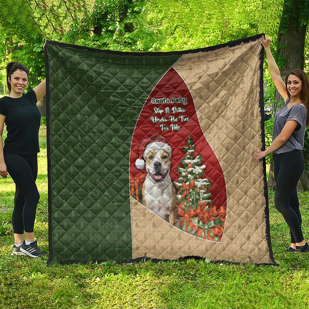 Merry Pitmas Quilt Santa Baby Slip A Pittie Under The Tree For Me DT05