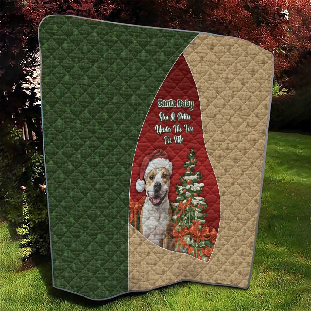 Merry Pitmas Quilt Santa Baby Slip A Pittie Under The Tree For Me DT05