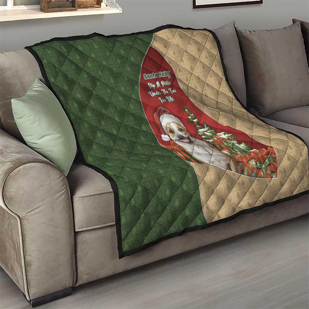 Merry Pitmas Quilt Santa Baby Slip A Pittie Under The Tree For Me DT05