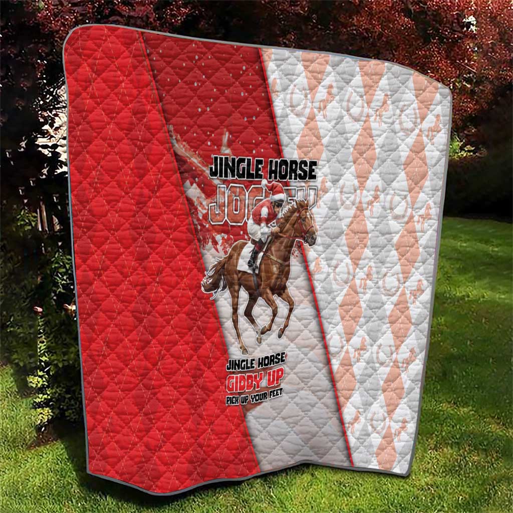 Horse Racing Christmas Quilt Giddy Up Pick Up Your Feet DT05