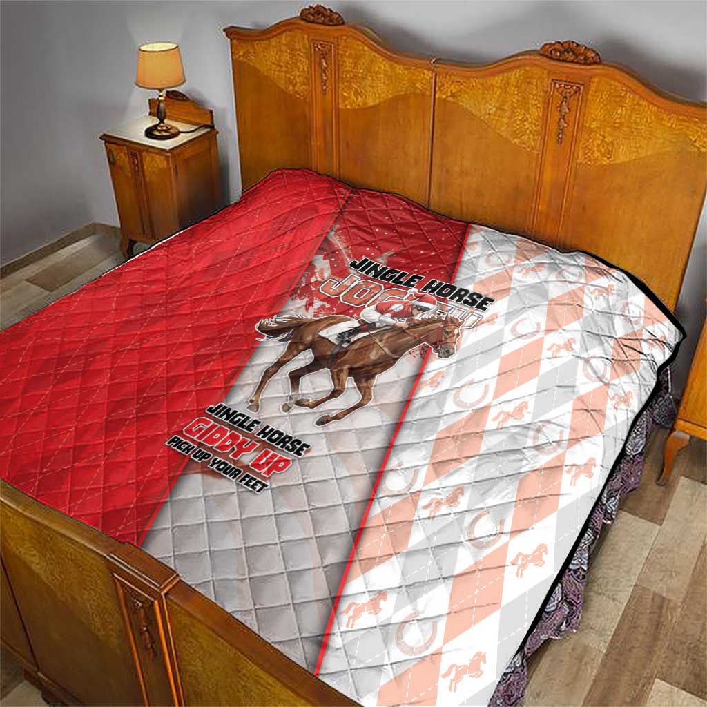 Horse Racing Christmas Quilt Giddy Up Pick Up Your Feet DT05