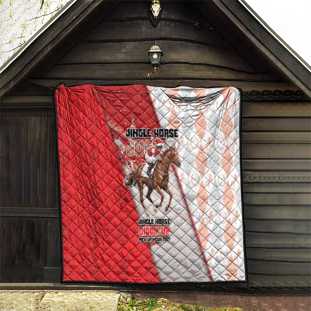 Horse Racing Christmas Quilt Giddy Up Pick Up Your Feet DT05