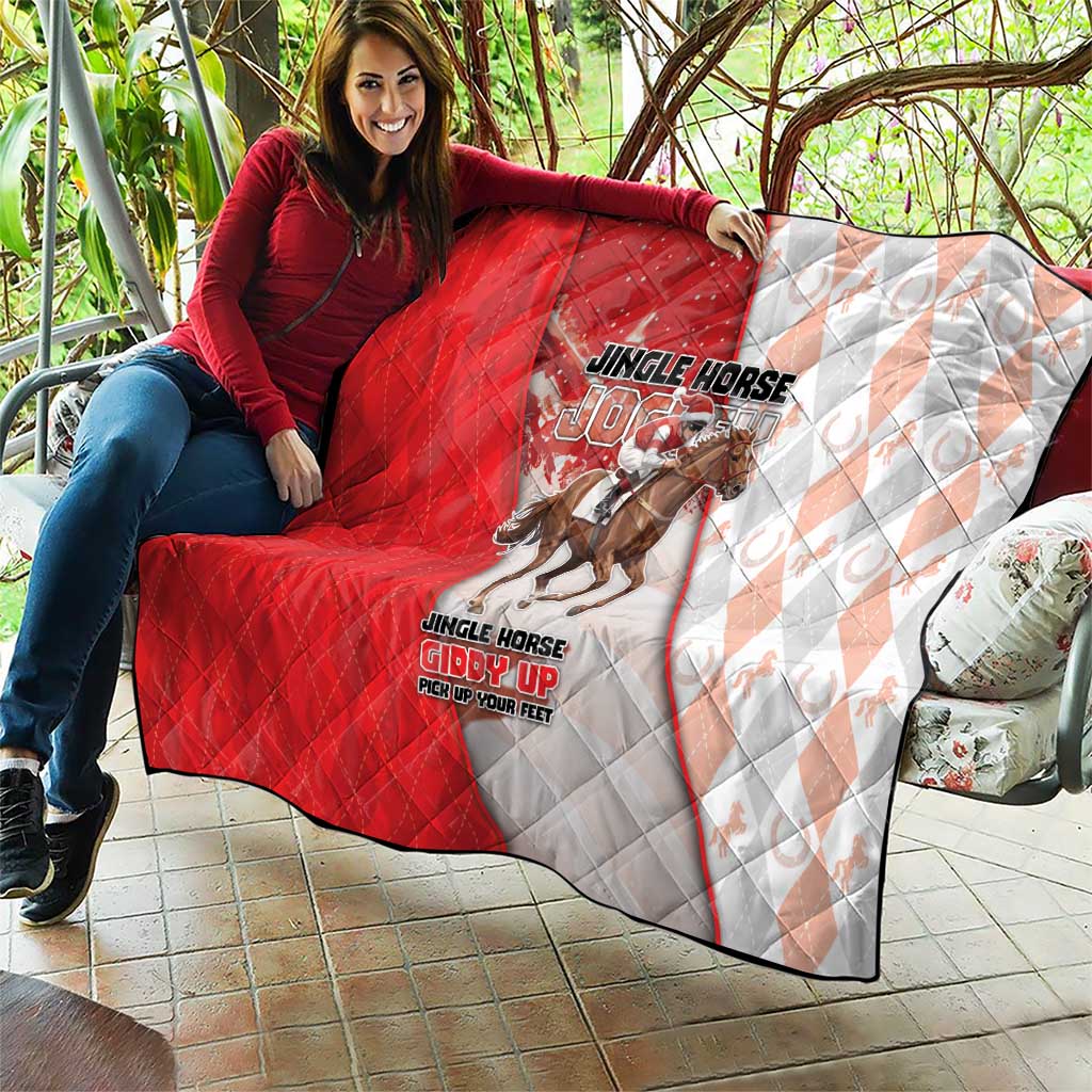 Horse Racing Christmas Quilt Giddy Up Pick Up Your Feet DT05