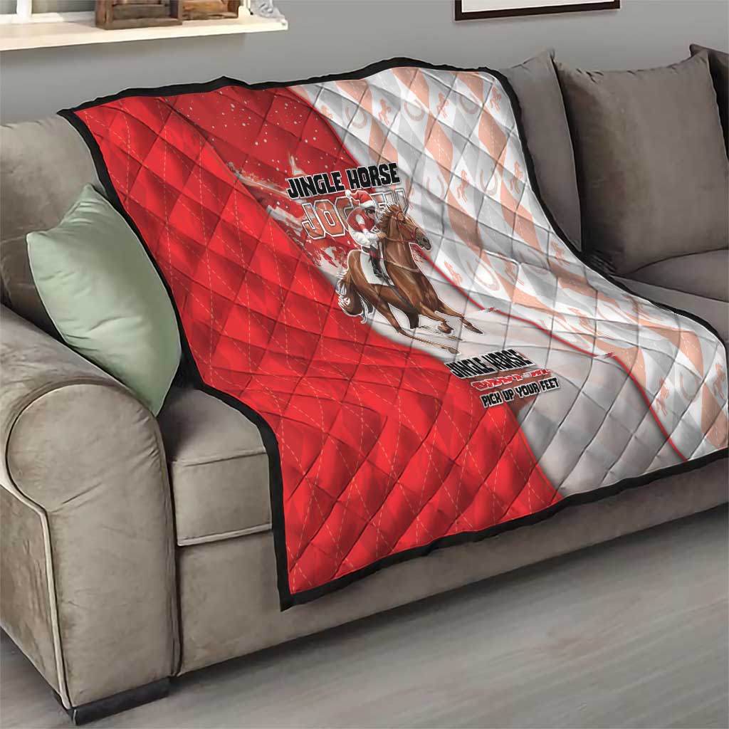 Horse Racing Christmas Quilt Giddy Up Pick Up Your Feet DT05