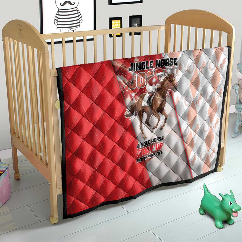 Horse Racing Christmas Quilt Giddy Up Pick Up Your Feet DT05