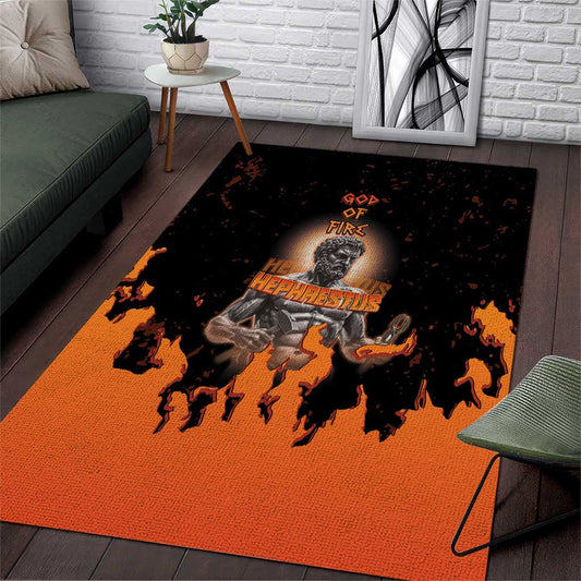 Ancient Greek Hephaestus Area Rug God Of Fire DT05