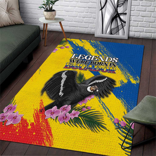 Ecuador Area Rug Andean Condor With Phalaenopsis Orchid DT05