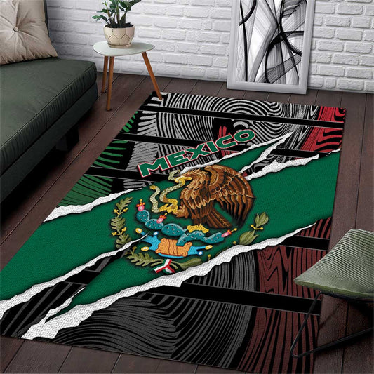 Mexico Area Rug Mexican Patriotic Eagle Emblem - Fierce National Pride DT05