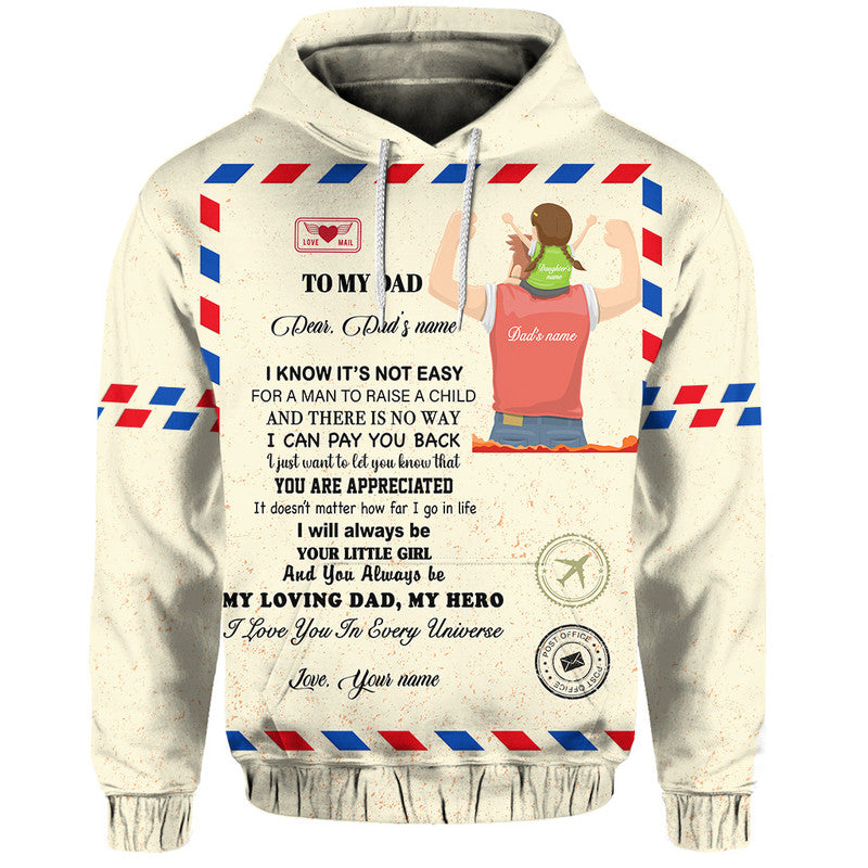 Custom Father Day Hoodie Letter From Daughter Simple Style LT8