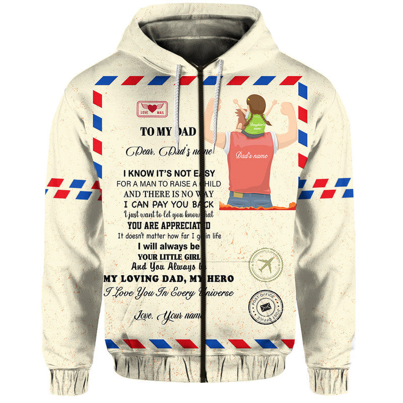 Custom Father Day Hoodie Letter From Daughter Simple Style LT8