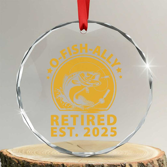Fishing Retirement Crystal Glass Ornament O-Fish-Ally Retired 2025 For Fisherman TS10