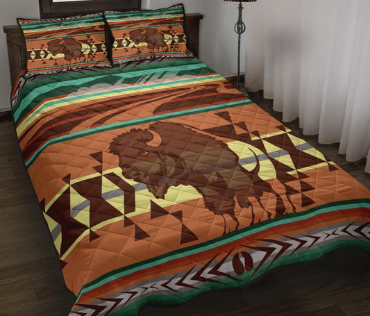 Bison Native American Quilt Bed Set LT10