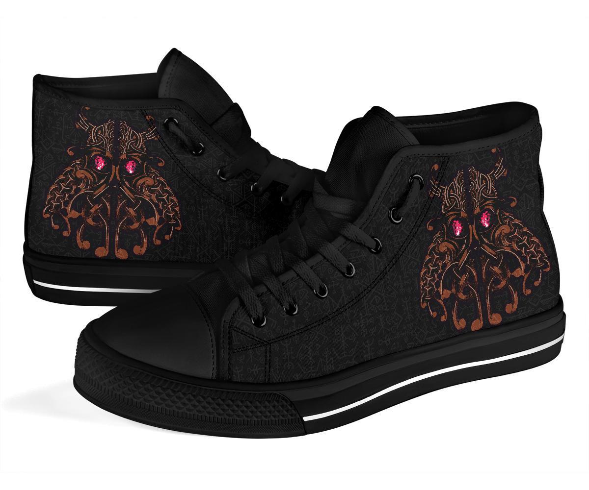 Viking High Top Shoes, Odin God Furthark Tattoo Special RLT12