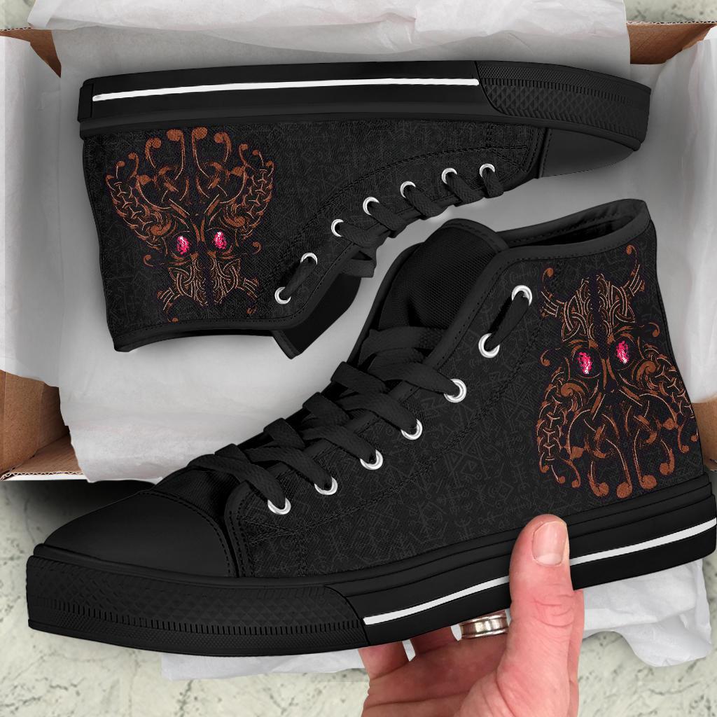 Viking High Top Shoes, Odin God Furthark Tattoo Special RLT12