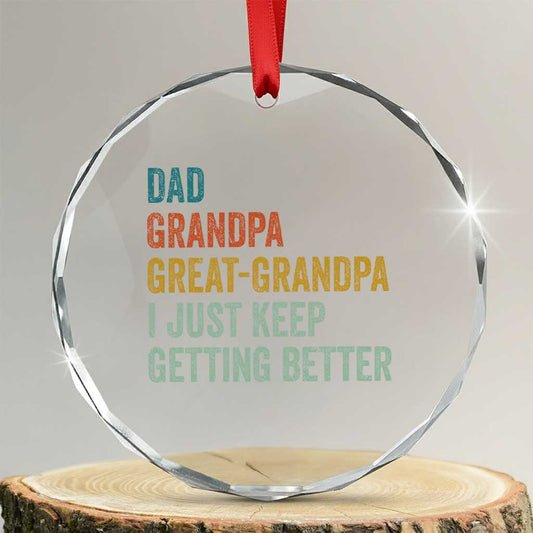 Funny Dad Great Grandpa Crystal Glass Ornament Retro Fathers Day TS10