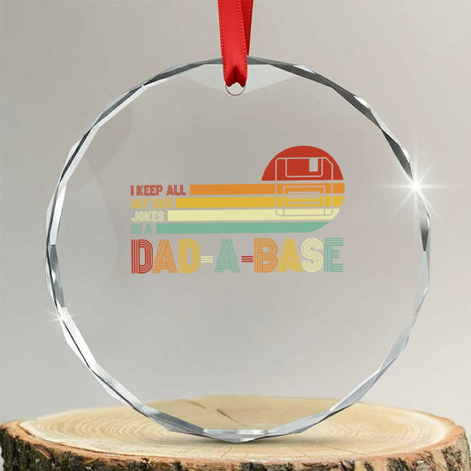 Funny Dad Jokes In A Dad-a-base Crystal Glass Ornament Retro Vintage Fathers Day TS10