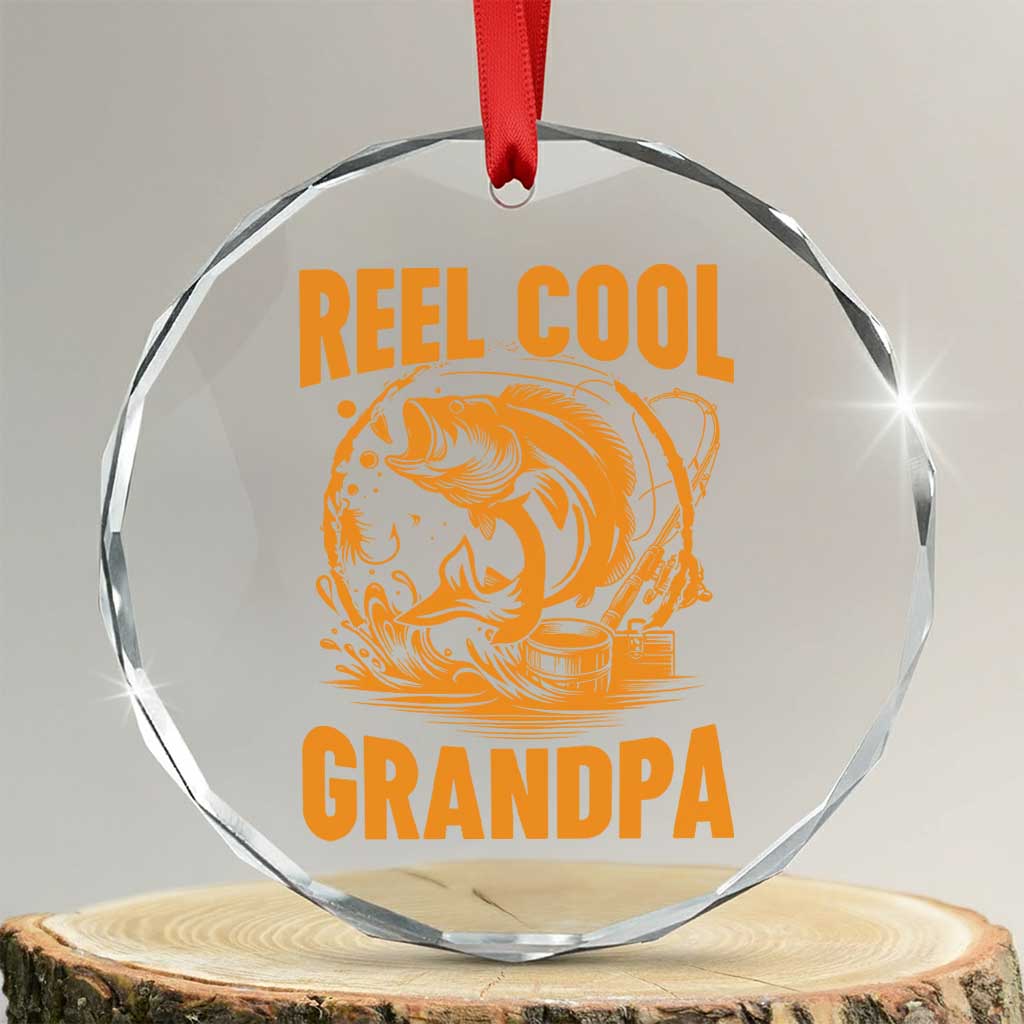 Funny Fishing Vintage Reel Cool Grandpa Crystal Glass Ornament TS10