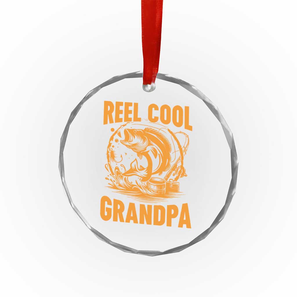 Funny Fishing Vintage Reel Cool Grandpa Crystal Glass Ornament TS10