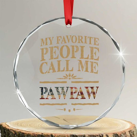 Funny Grandpa Crystal Glass Ornament My Favorite People Call Me Pop Pop Retro American Flag TS10