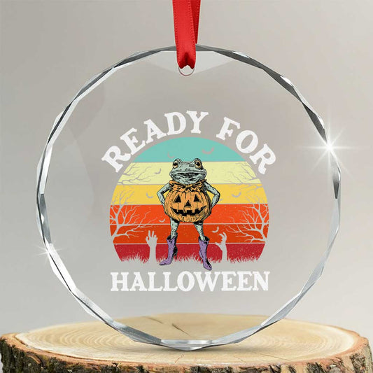 Funny Halloween Frog Crystal Glass Ornament Retro Spooky Season Funny Frogs Costume TS10