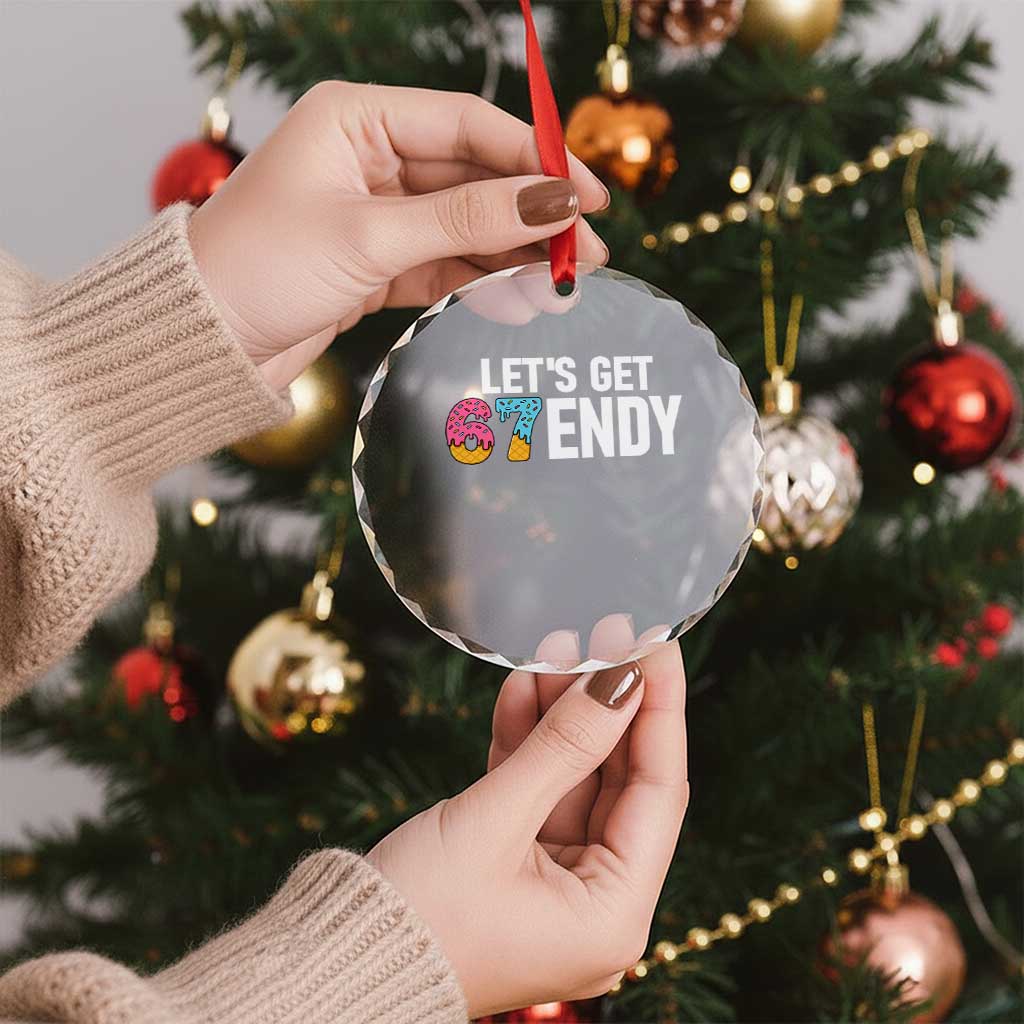 Funny Six Seven 67 Crystal Glass Ornament Lets Get Sendy 6 7 Meme Icecream TS02