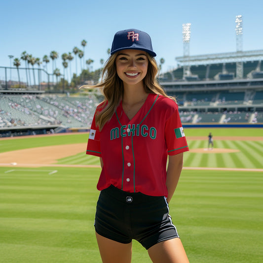 (Custom Personalised And Number) Baseball 2023 Mexico Baseball Jersey Red Style LT6