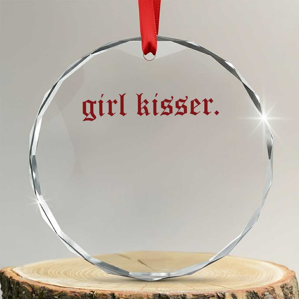 Girl Kisser Crystal Glass Ornament Funny Lesbian Pride TS10