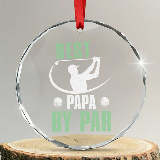 Golf Dad Crystal Glass Ornament Best Papa By Par Funny Golfer Fathers Day Gifts TS10