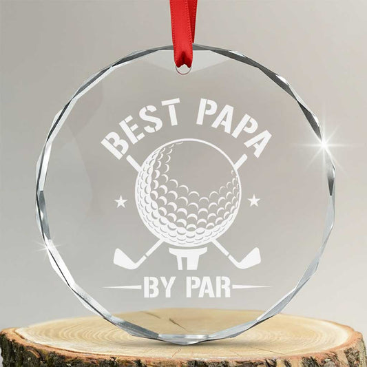 Golf Dad Crystal Glass Ornament Best Papa By Par Golfer Fathers Day Gifts TS10