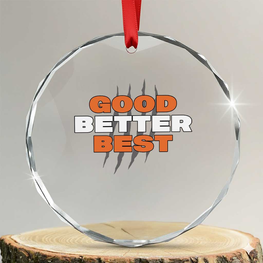 Good Better Best Chicago Football Inspirational Crystal Glass Ornament Fierce Bears Claw Graphic for Fan TS02