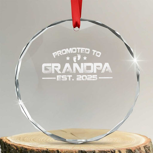 Grandpa Est 2025 Crystal Glass Ornament New Grandpa Father's Day Gift TS10