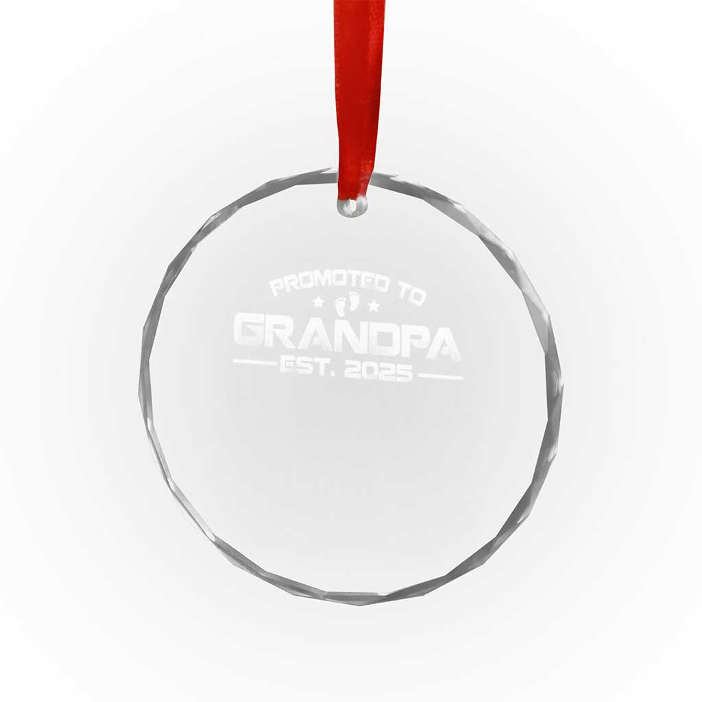 Grandpa Est 2025 Crystal Glass Ornament New Grandpa Father's Day Gift TS10