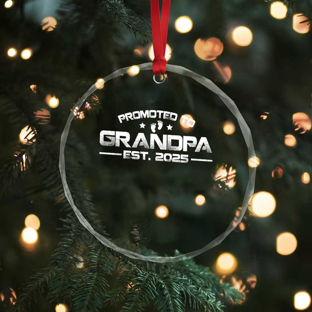 Grandpa Est 2025 Crystal Glass Ornament New Grandpa Father's Day Gift TS10