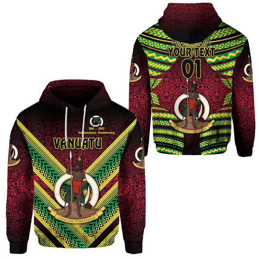 Custom Vanuatu Special Independence Anniversary Hoodie Creative Style Gradient Red, Custom Text And Number LT8