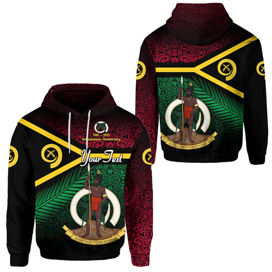 Custom Vanuatu Special Independence Anniversary Hoodie Original Flag Style LT8
