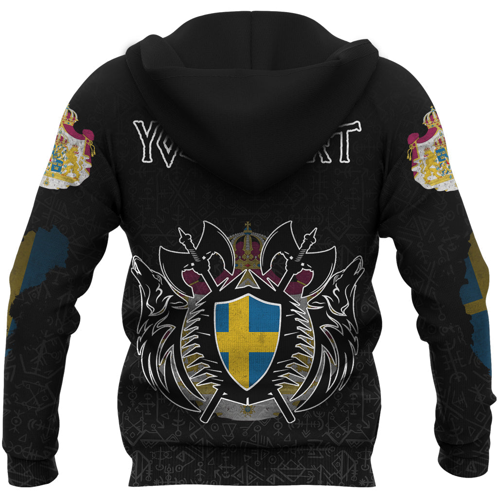 Custom Viking Sweden Flag and Map Hoodie style Viking Geri and Freki RLT12