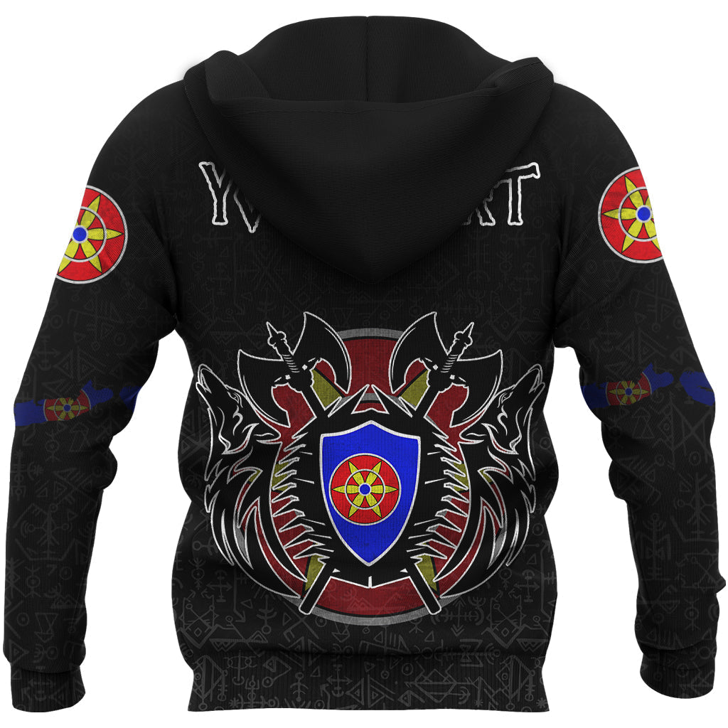 Custom Viking Kven Flag and Map Zip Hoodie style Viking Geri and Freki RLT12