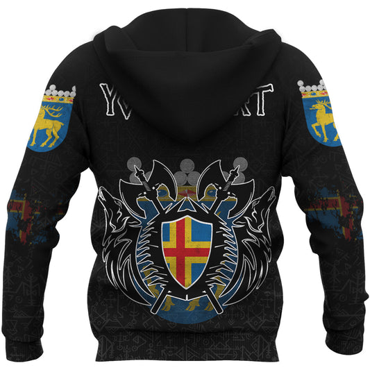 Custom Viking land Flag and Map Zip Hoodie style Viking Geri and Freki RLT12