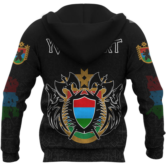 Custom Viking Karelia Flag and Map Hoodie style Viking Geri and Freki RLT12