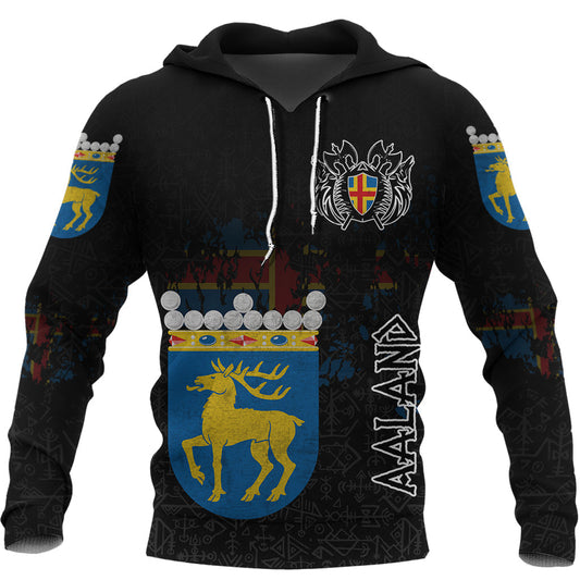 Custom Viking land Flag and Map Hoodie style Viking Geri and Freki RLT12