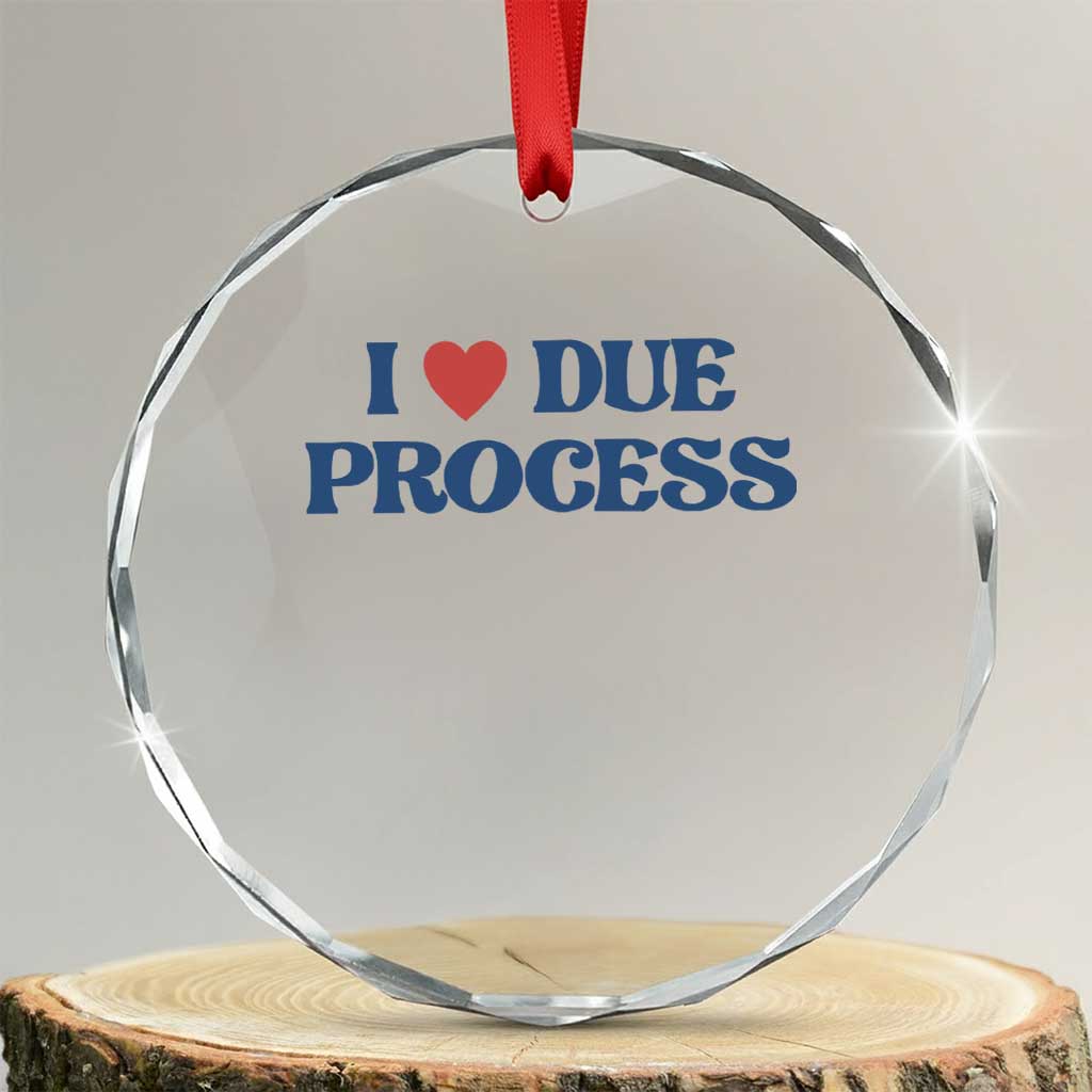 I Love Due Process Crystal Glass Ornament Pro Immigration Immigrants Feed America TS10