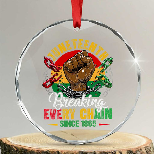Juneteenth Breaking Every Chain Since 1865 Crystal Glass Ornament Retro Vintage TS10