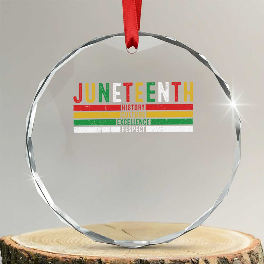 Juneteenth Crystal Glass Ornament Black History Culture Excellence Respect Retro Vintage TS10