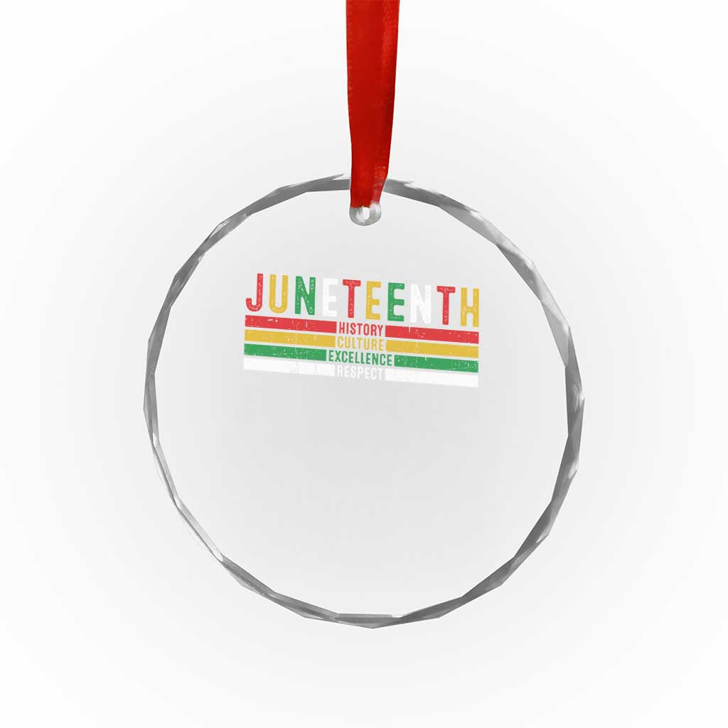 Juneteenth Crystal Glass Ornament Black History Culture Excellence Respect Retro Vintage TS10