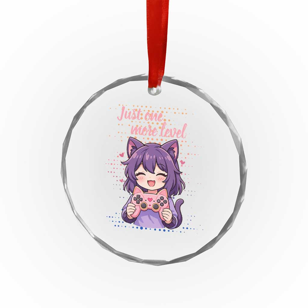 Just One More Game Crystal Glass Ornament Cute Girl Playing Game Humor Gift TS12