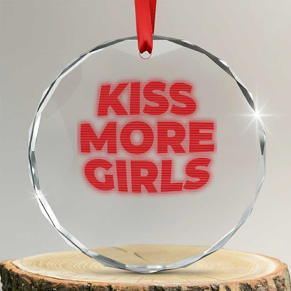 Lesbian Crystal Glass Ornament Kiss More Girls Funny Pride Month TS10
